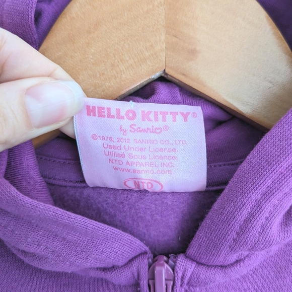 Hello Kitty Sanrio Fleece Hoodie Purple Size 18-24 - Picture 5 of 6